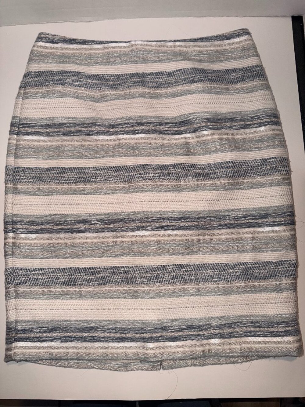 Ann Taylor Metallic Striped Tweed Pencil Skirt Size 6